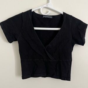 Black Brandy Melville Cross Front Top